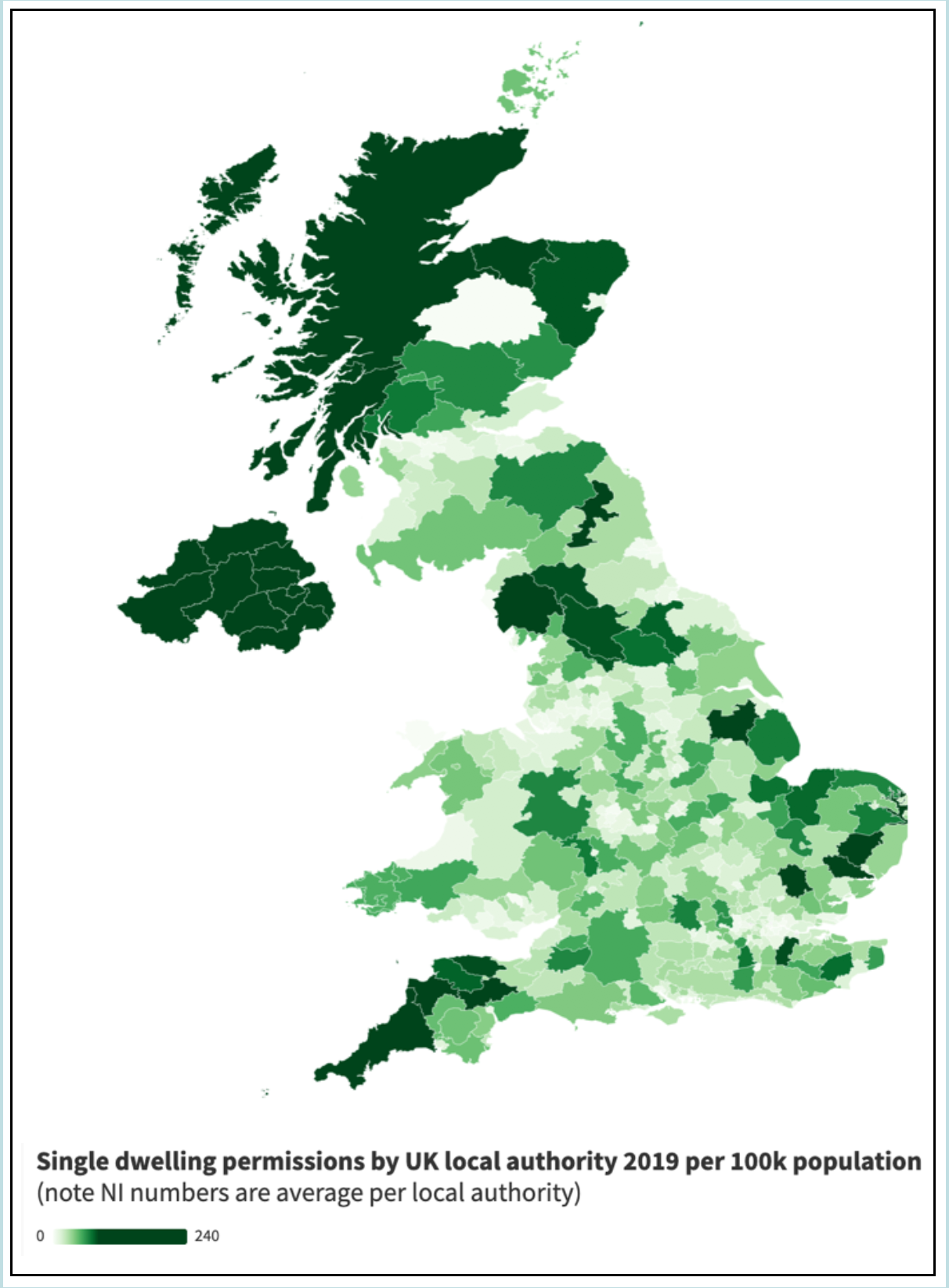 single dwellings by local authority, per 100k population