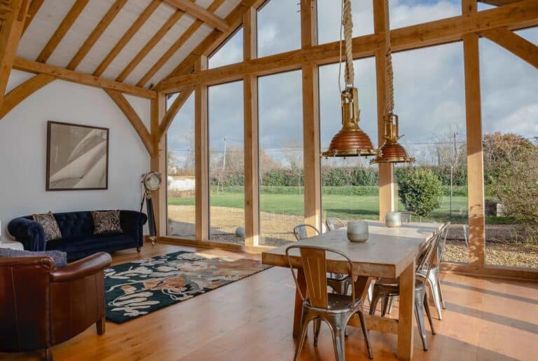 oak frame extension by Carpenter Oak-1